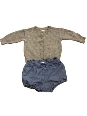 H&M Baby Girl Lot 4-6-9 Summer Shorts Spring Cardigan Bundle Outfit Set 4/$20 🛑